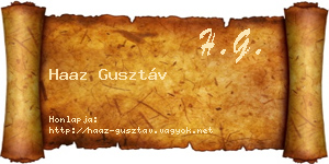 Haaz Gusztáv névjegykártya